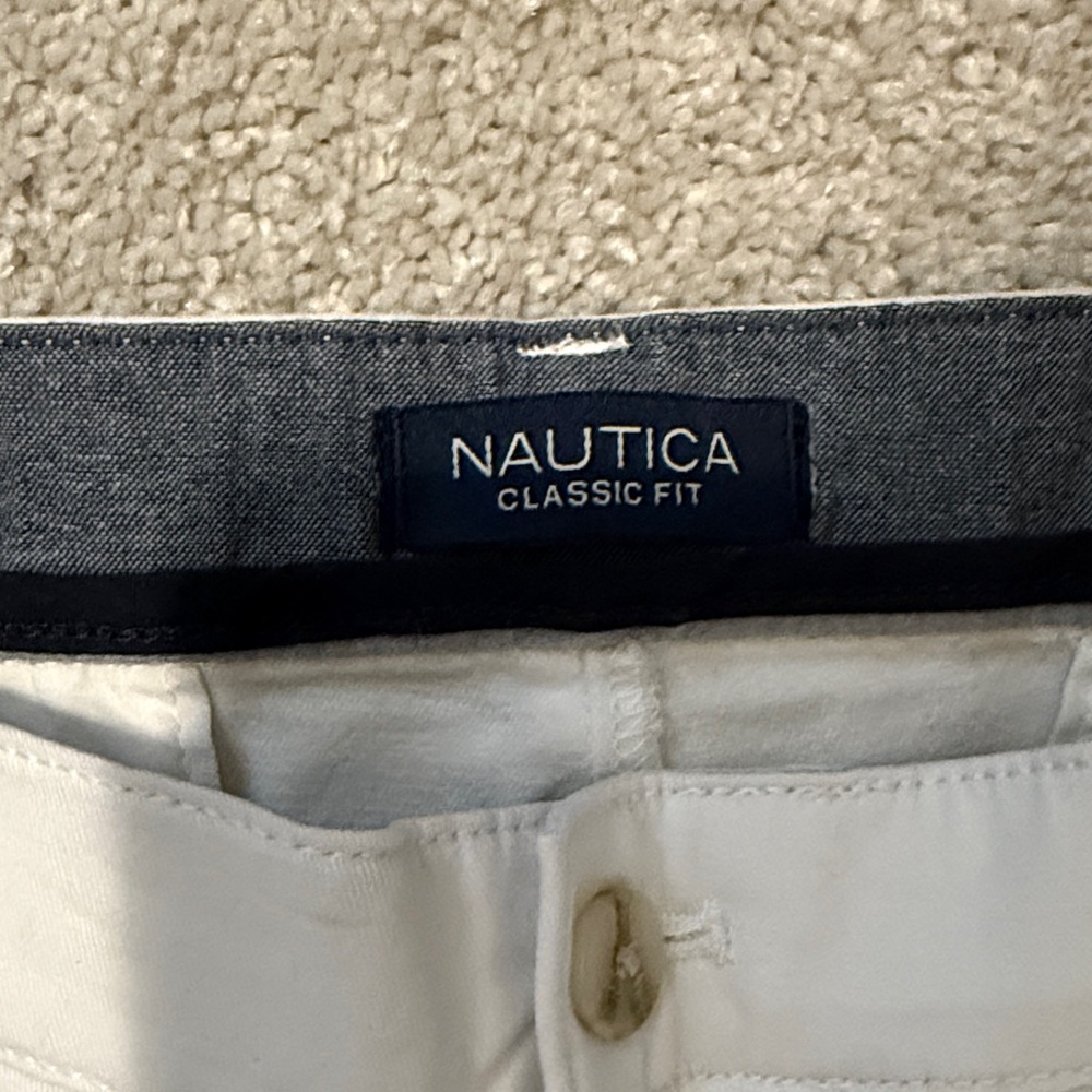Nautica Classic Fit Cream Trousers - Picture 1 of 6